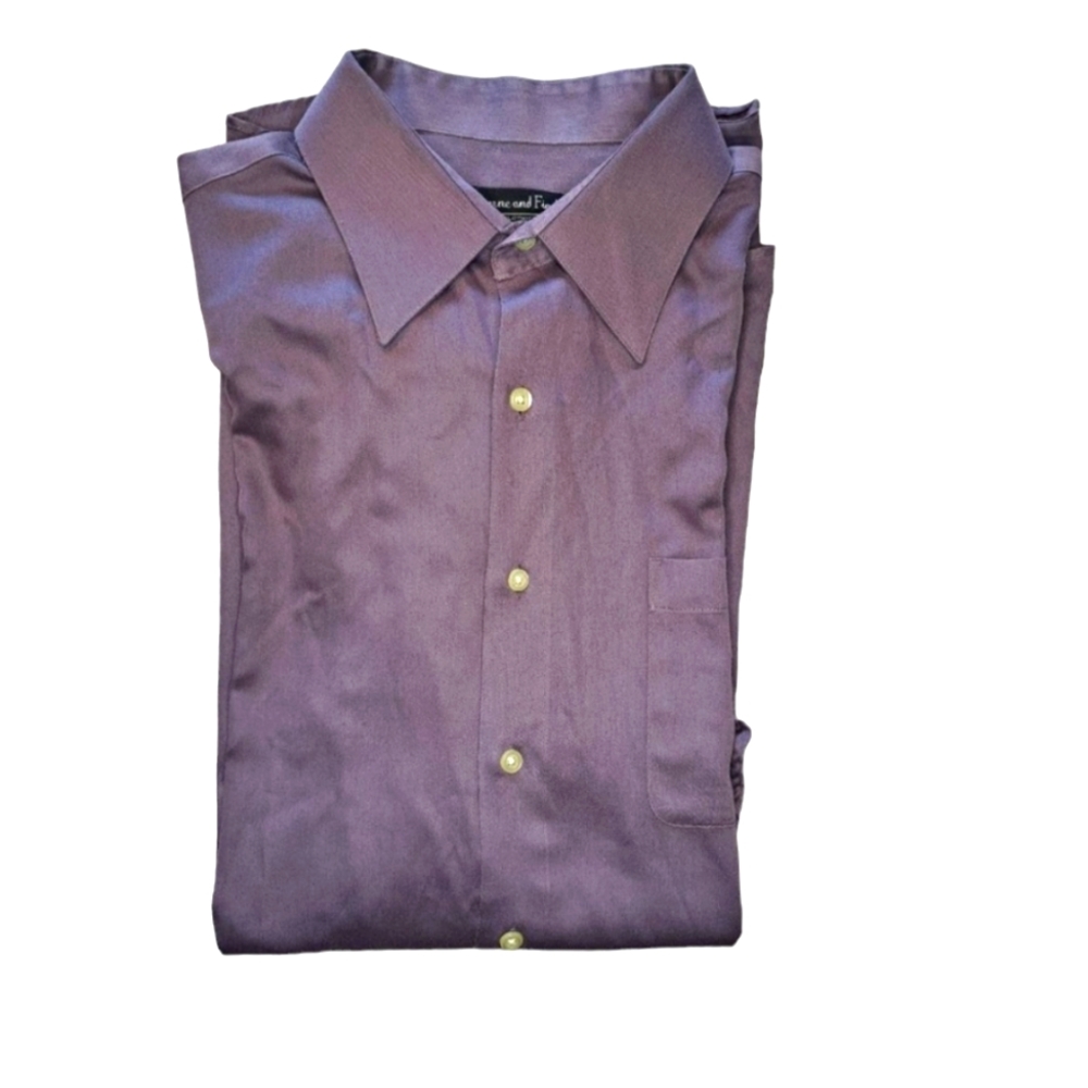 Kilburne and Finch Purple Button Down Collared Dress Shirt Size Large